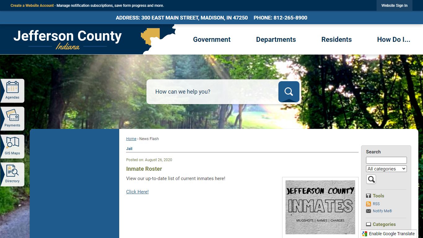 News Flash • Inmate Roster - Jefferson County, IN